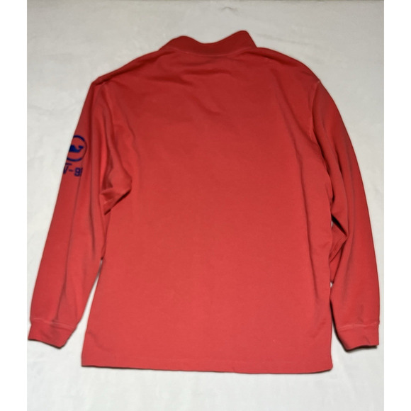 Vineyard Vines Long Sleeve Pullover Shirt Mens XXL Coral 1/4 Zip Mock Neck - Picture 2 of 12